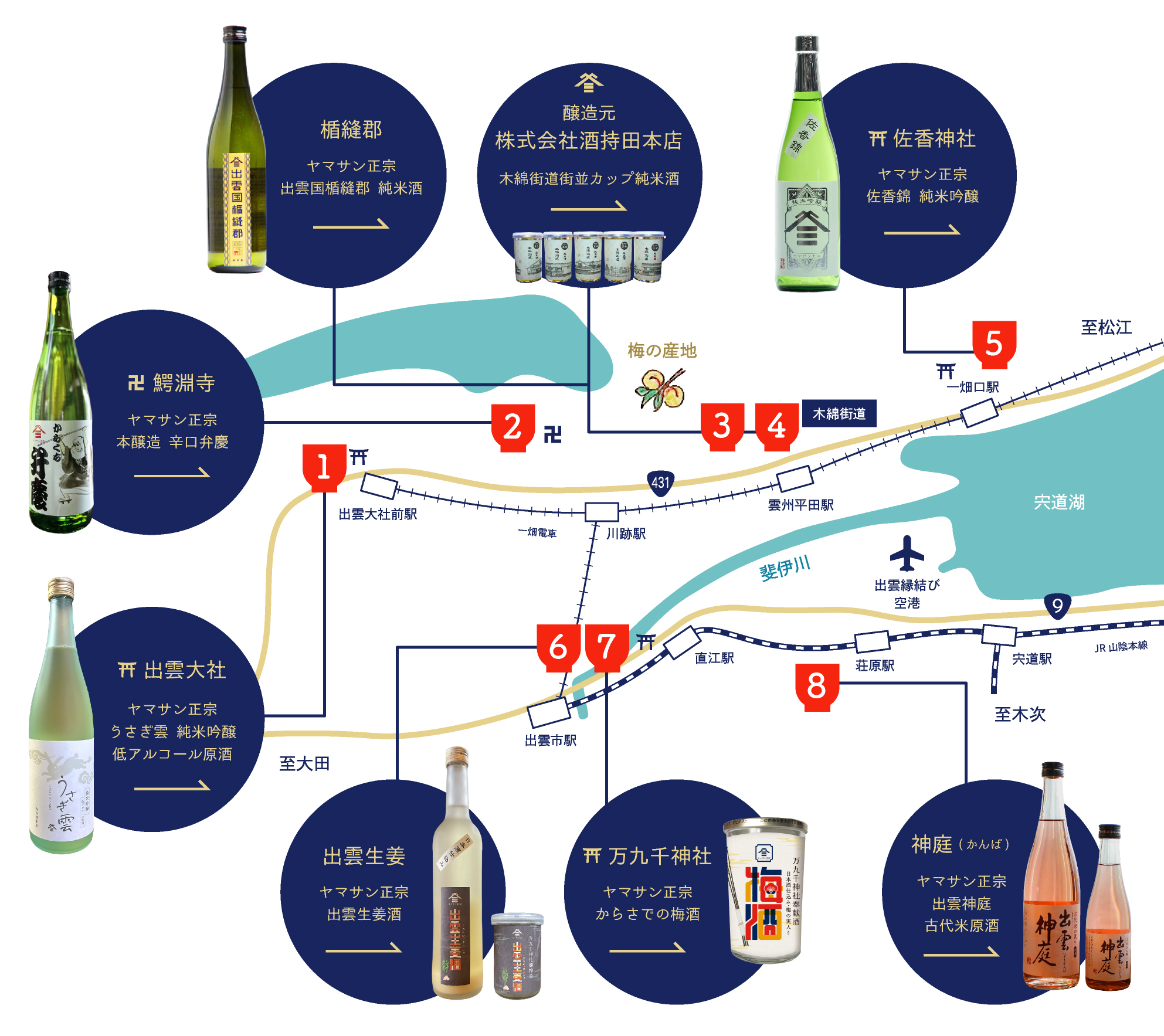 ヤマサン正宗　ゆかりの地マップ